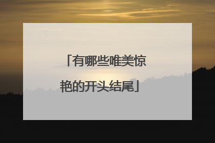 有哪些唯美惊艳的开头结尾