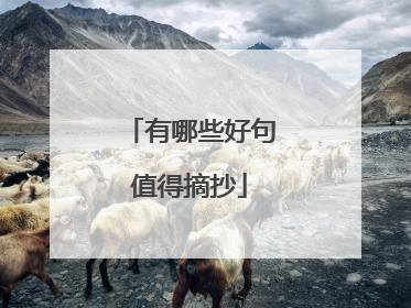 有哪些好句值得摘抄