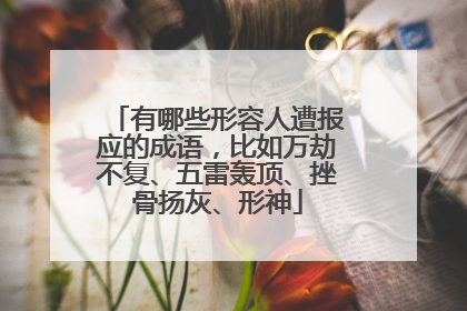有哪些形容人遭报应的成语,比如万劫不复、五雷轰顶、挫骨扬灰、形神