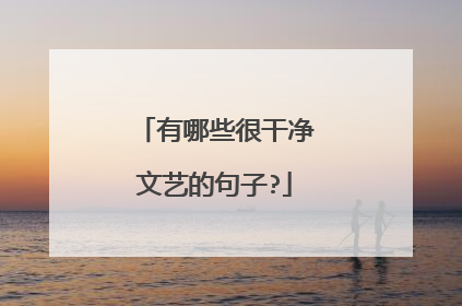 有哪些很干净文艺的句子?