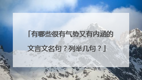 有哪些很有气势又有内涵的文言文名句?列举几句?