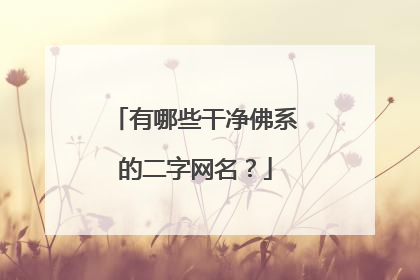 有哪些干净佛系的二字网名？