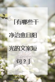 有哪些干净治愈且阳光的文案短句?
