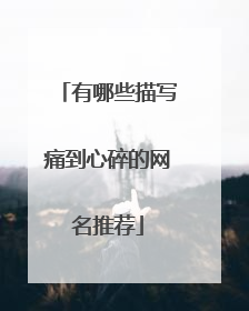 有哪些描写痛到心碎的网名推荐