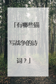 有哪些描写战争的诗词？