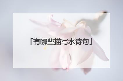 有哪些描写水诗句