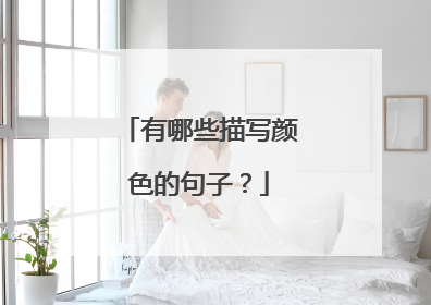 有哪些描写颜色的句子?