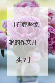 有哪些惊艳的作文开头？