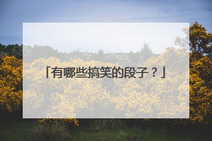 有哪些搞笑的段子?