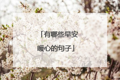 有哪些早安暖心的句子