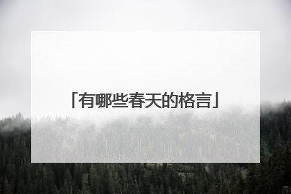 有哪些春天的格言