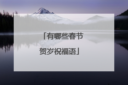 有哪些春节贺岁祝福语