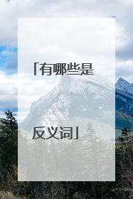 有哪些是反义词