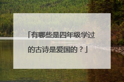 有哪些是四年级学过的古诗是爱国的?