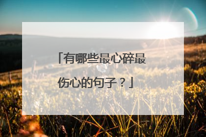 有哪些最心碎最伤心的句子?