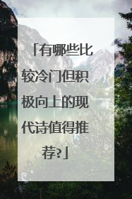 有哪些比较冷门但积极向上的现代诗值得推荐?