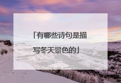 有哪些诗句是描写冬天景色的
