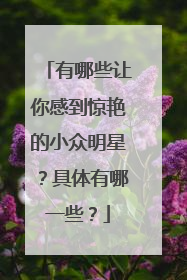 有哪些让你感到惊艳的小众明星?具体有哪一些?