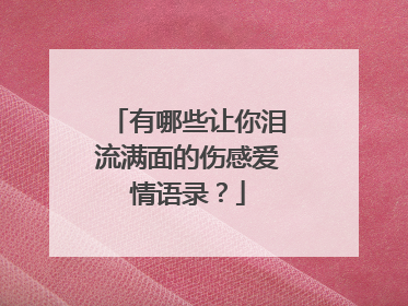 有哪些让你泪流满面的伤感爱情语录？