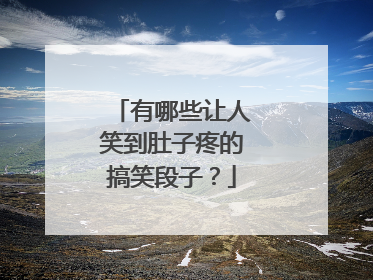 有哪些让人笑到肚子疼的搞笑段子?