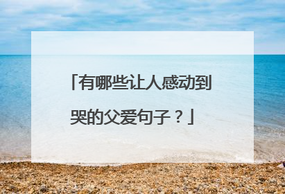 有哪些让人感动到哭的父爱句子?