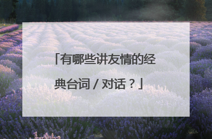 有哪些讲友情的经典台词/对话?