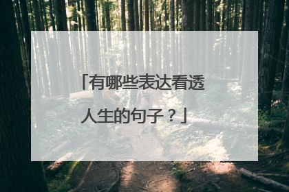 有哪些表达看透人生的句子？