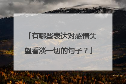 有哪些表达对感情失望看淡一切的句子？