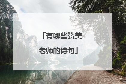 有哪些赞美老师的诗句