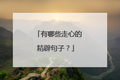 有哪些走心的精辟句子？