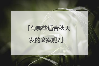 有哪些适合秋天发的文案呢?