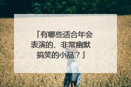 有哪些适合年会表演的、非常幽默搞笑的小品?