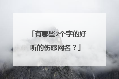 有哪些2个字的好听的伤感网名?
