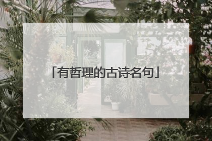 有哲理的古诗名句