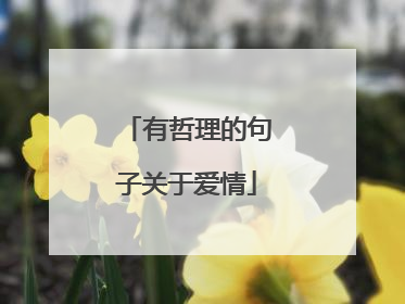 有哲理的句子关于爱情