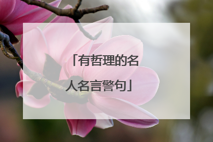 有哲理的名人名言警句