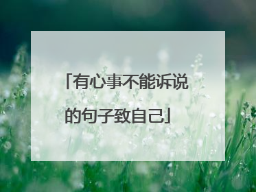 有心事不能诉说的句子致自己