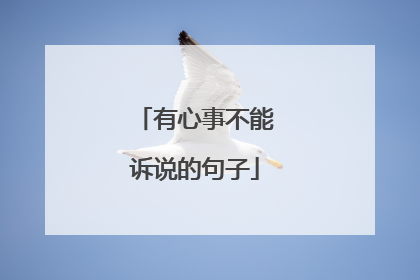 有心事不能诉说的句子