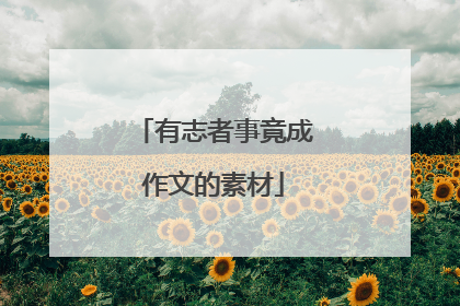 有志者事竟成作文的素材