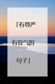 有尊严有骨气的句子