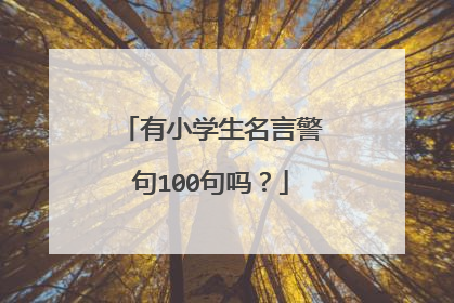 有小学生名言警句100句吗？