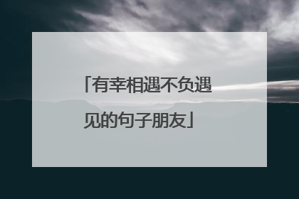 有幸相遇不负遇见的句子朋友