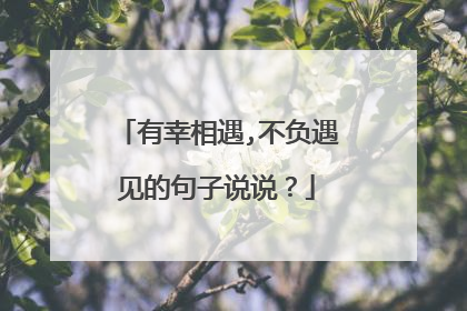 有幸相遇,不负遇见的句子说说？
