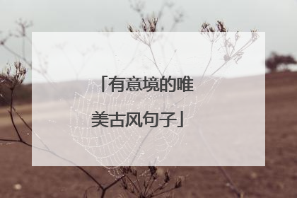 有意境的唯美古风句子