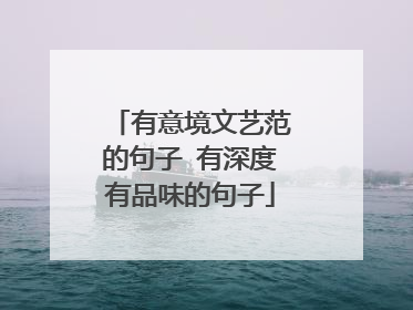 有意境文艺范的句子 有深度有品味的句子