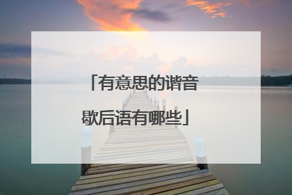 有意思的谐音歇后语有哪些