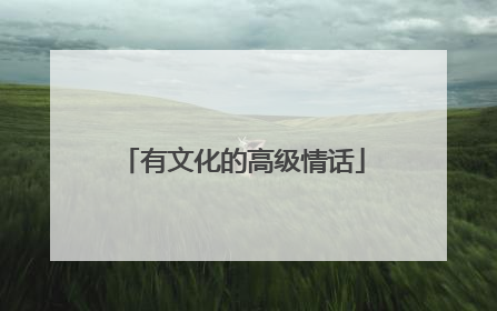 有文化的高级情话