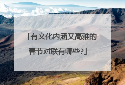有文化内涵又高雅的春节对联有哪些?