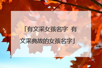 有文采女孩名字 有文采典故的女孩名字