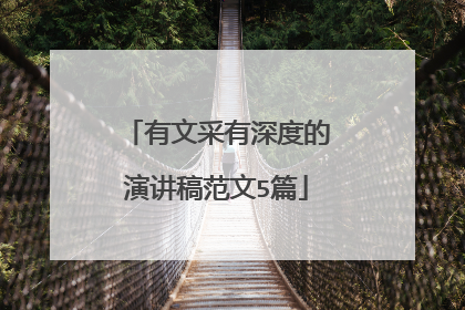 有文采有深度的演讲稿范文5篇